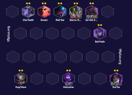 Đội hình Kai'Sa Baron Nashor 9 Hư Không TFT mùa 16