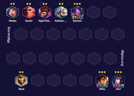 Đội hình Ahri Milio Ixtal Ionia Reroll TFT mùa 16