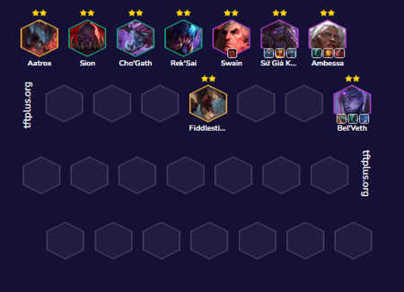 Đội hình Ambessa Bel'Veth Hư Không Flex TFT mùa 16