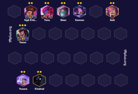 Đội hình Yasuo Yone Ionia Reroll TFT mùa 16