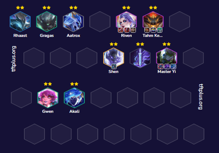 Đội hình Master Yi Riven Siêu Linh Flex TFT mùa 17