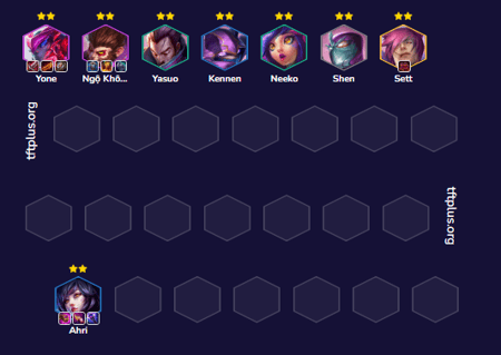 Đội hình Yone Đồ Tể Ionia TFT mùa 16